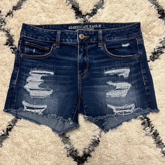 American Eagle Outfitters Pants - Distressed American Eagle MIDI Cut Off Shorts size 12